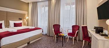Deluxe Top View Zimmer mit Balkon und mit Sitzecke